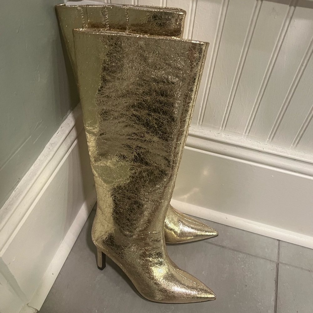 Worthington gold stiletto boots - Picture 2 of 5